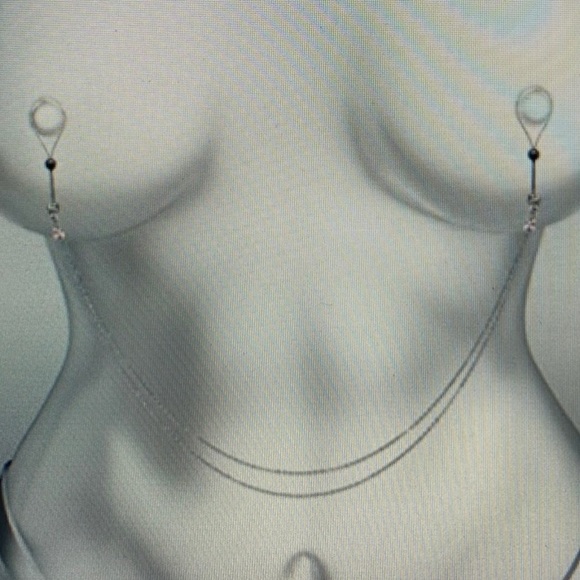 Adjustable non-piercing nipple necklace stainless steel gold pleaded - Picture 8 of 8